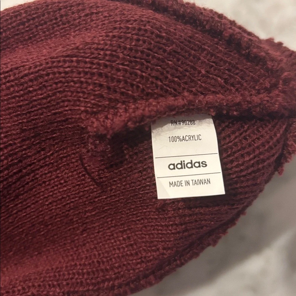 Adidas Burgundy Knit Beanie